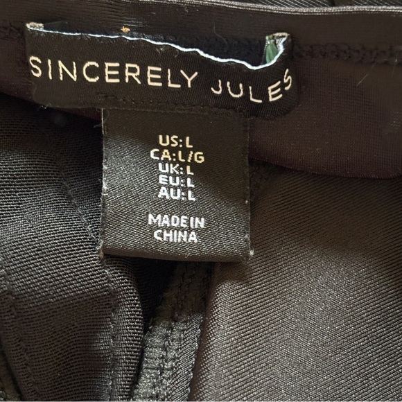 Sincerely Jules Black Satin Corset Top with Tie Straps - Size Large - Picture 2 of 4